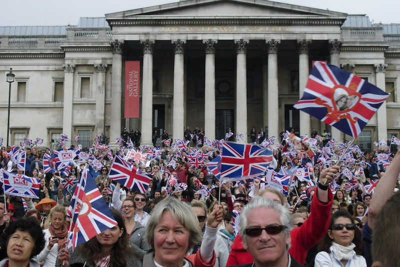 Beim "Royal Wedding" wurde auf dem Trafalgar Square mitgefiebert