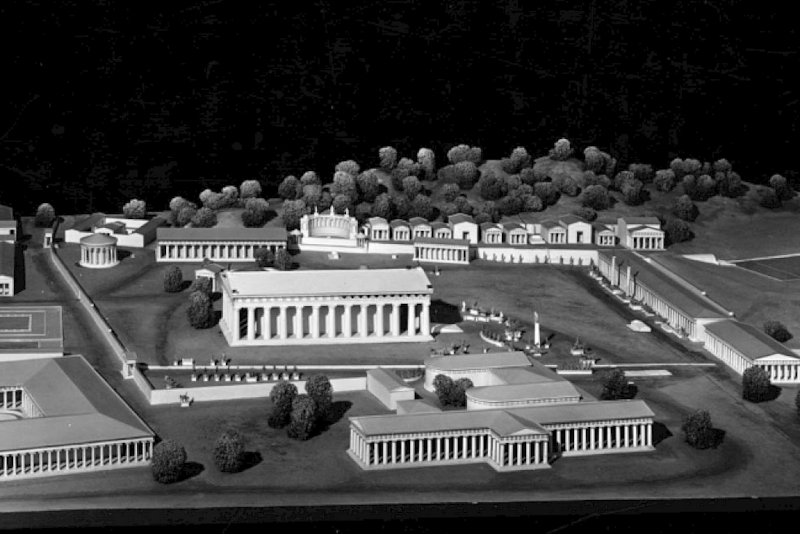Klassisches Modell von Olympia, von Süden aus gesehen (Modell: Eva Mallwitz;