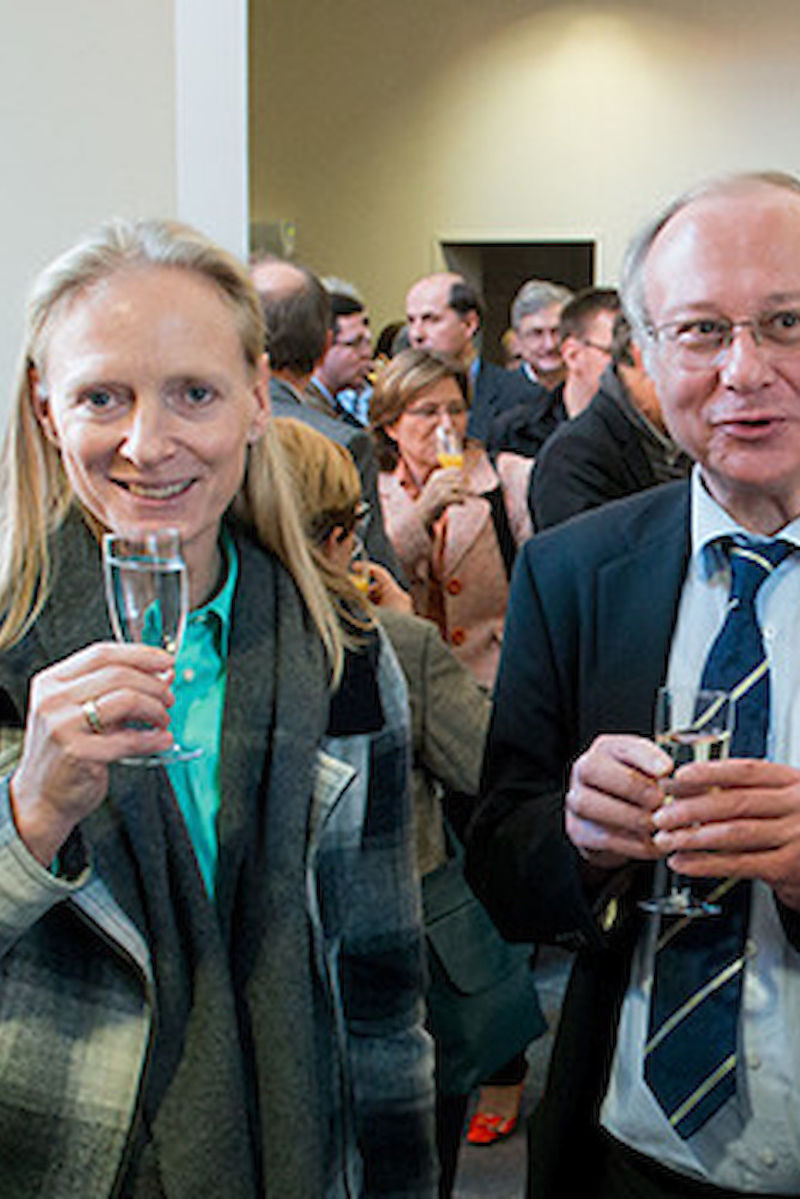Rektor Udo Sträter mit Birgitta Wolff 2012 bei der Eröffnung des Georg Forster Hauses.