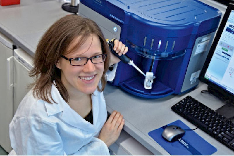 Gudrun Liebscher im Biozentrum, wo sie das Hautkrebs-Präparat entwickelt hat.
