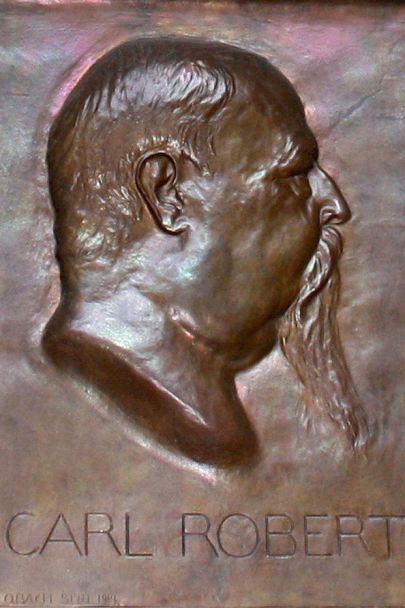 Das Bronzerelief des Namensgebers Carl Robert