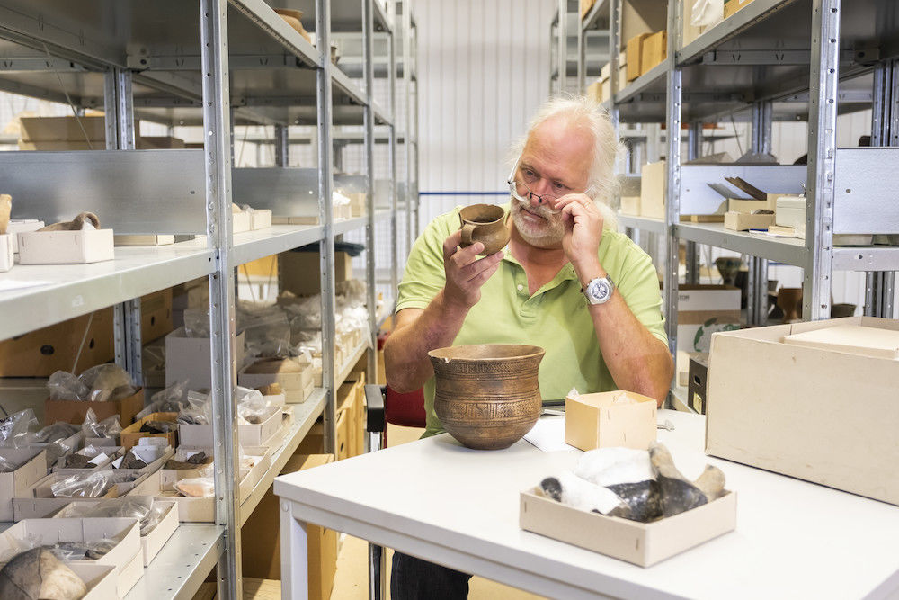 Archaeologist François Bertemes in the institute’s repository