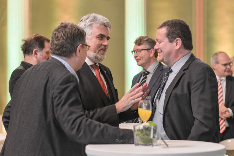 Neujahrsempfang 2020: Minister Armin Willingmann im Gespräch mit Kanzler Markus Leber