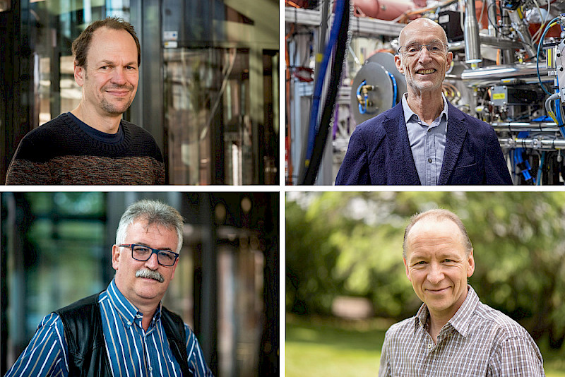 Ingolf Kühn, Stuart Parkin (oben, v.l.), Josef Settle und Nicolaus von Wiren (unten, v.l.) gehören zu den „Highly Cited Researchers 2024“. 